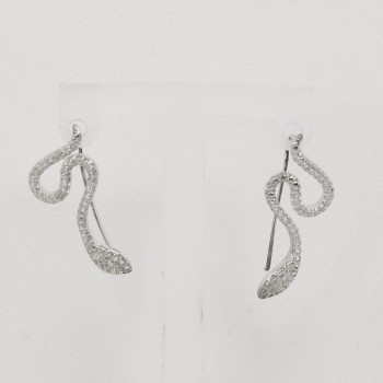 Sterling Silver Snake Drop Earrings